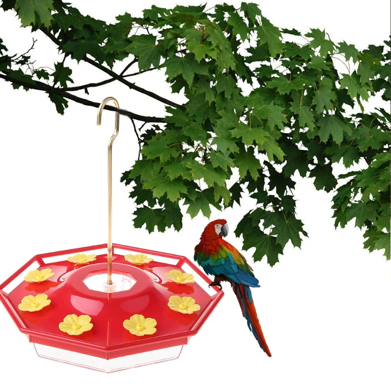 

12 oz Plastic Hanging Hummingbird Feeder with 8 Feeding Ports for outdoor