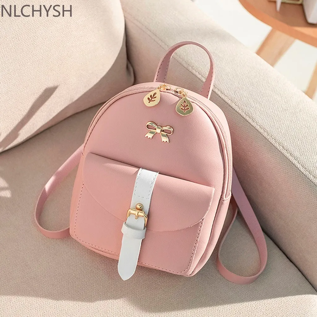 

Женский мини-рюкзак, Роскошный милый рюкзак из искусственной кожи, изящный рюкзак, маленькие школьные сумки для девочек с бантом и вырезами ...