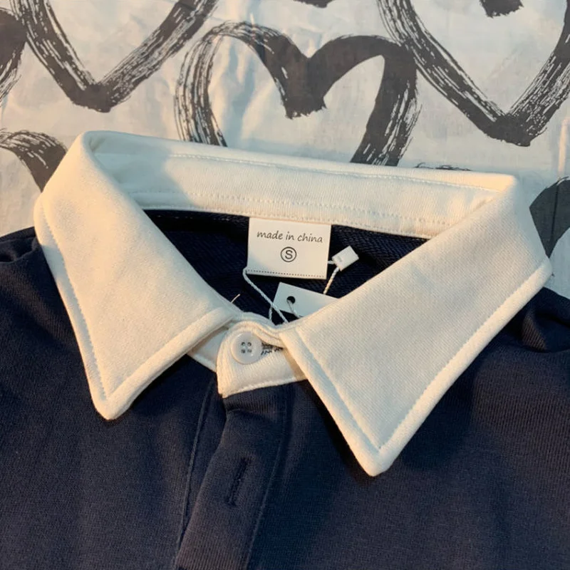 

Women Turn-down Collar Hoodies Couple Preppy Printed Boyfriend Leisure Korean Style Outwear Sweatshirts Female Young Hot Selling