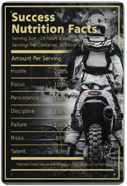 

Success Nutrition Facts Retro Metal Tin Sign Plaque Poster Wall Decor Art Shabby Chic Gift Suitable 12x8 Inch