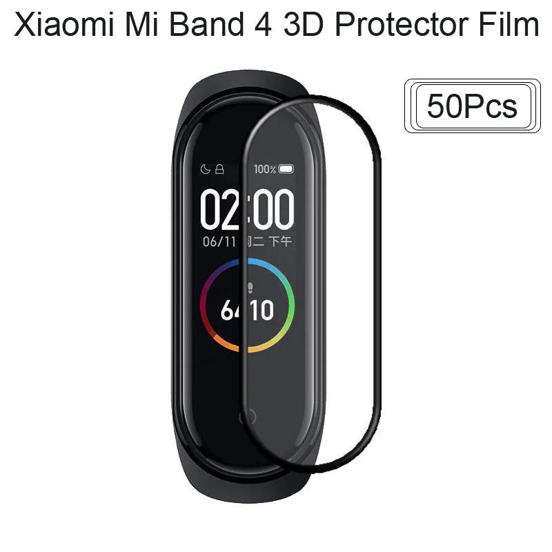 Защитная пленка для экрана для Xiaomi Mi Band 4 Защитный Браслет 3D поверхность полное покрытие экрана защитная 50 шт
