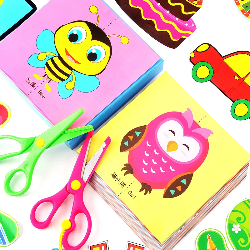 

48pcs/set Handmade Paper Cut Book Craft Paper Children DIY Handmade Book Scrapbooking Paper Toys for Kids Learning Toys