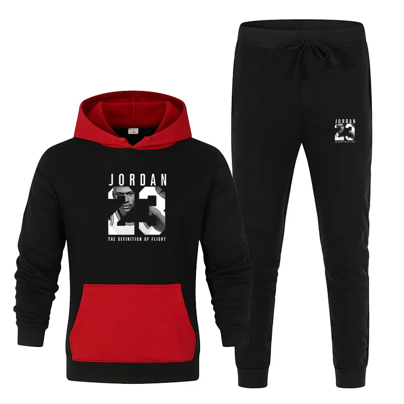 

Spring and Autumn Brand Sportswear Suit Men's Long Sleeve Pullover + Jogging Pants 2pcs Fitness Running Clothes Men's Sportswear