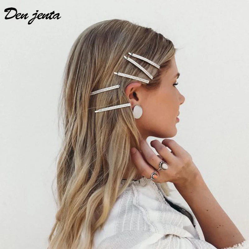 Корейский дизайн кристалл золотой серебряный цвет заколки для волос девочек