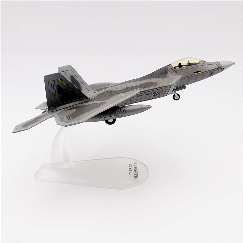 Масштаб 1:100 армия США F22 Raptor Stealth Fighter искусственная модель военного самолета из