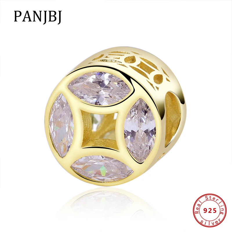 Новые Аутентичные Подвески 100% серебряные бусины 925 пробы золотые подвески с