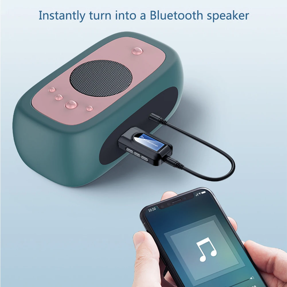 Беспроводной аудио адаптер с ЖК дисплеем Портативный USB интерфейс 3 5 мм приемник