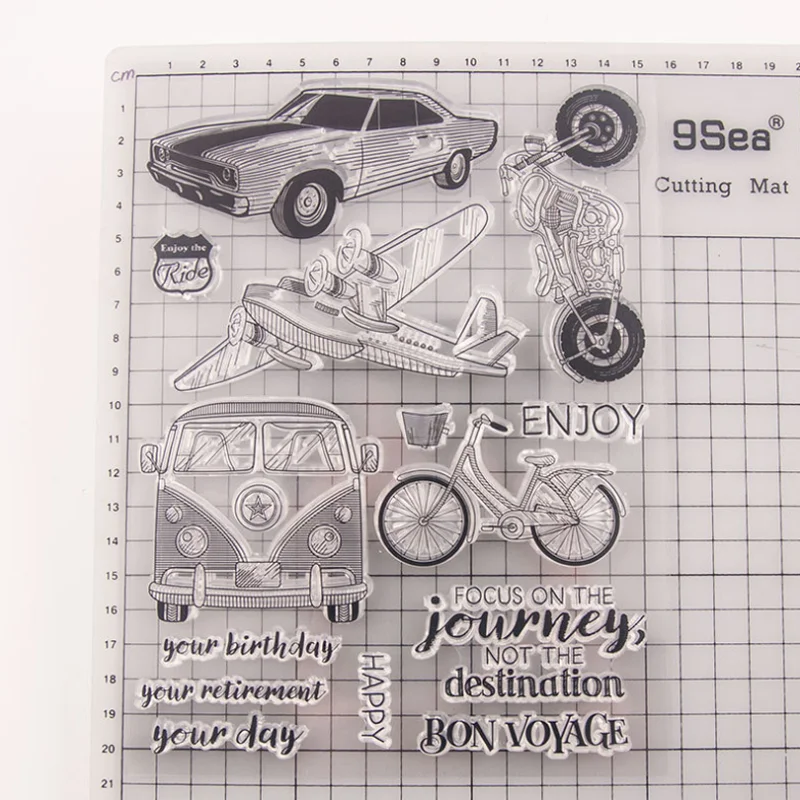 

1pc Airplane Bus Transparent Clear Silicone Stamp Seal Cutting DIY Scrapbooking Rubber Coloring Embossing Diary Decor Reusable