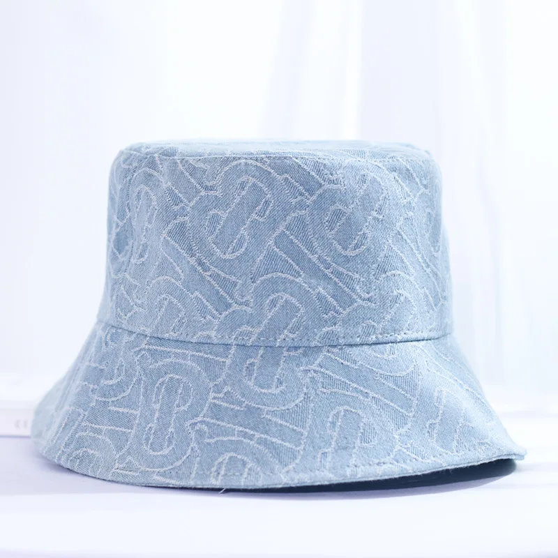 

New alphabet basin hat fisherman hat lady wash denim tide casual all-match sun sun hat