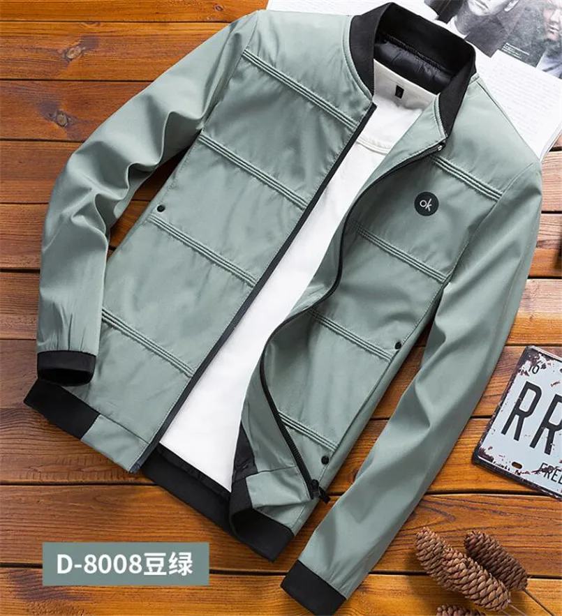 

2021 Conventional Simple Men Jacket Casual Sport Patch Fit Pilot Bomber Jacket Streetwear Zip Up Spring and Autumn Jackets