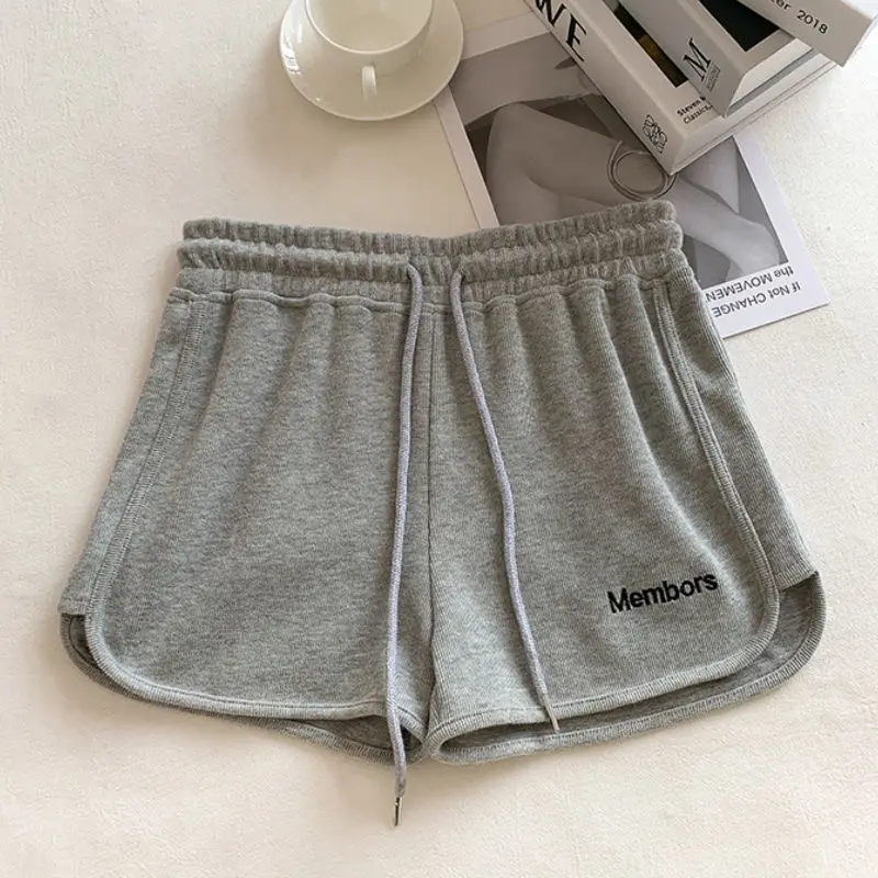 

Sports shorts ladies summer 2021 new candy color elastic waist shorts casual ladies running fitness beach drawstring shorts