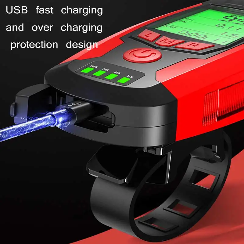 

Bike Light Rainproof USB Rechargeable Horn Warning Light Bicycle Light Bicycle Horn LED 1500mAh MTB Front Lamp Headlight