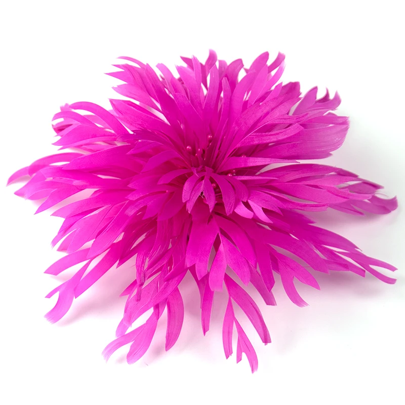 

Natural Rose Fluffy Feathers Flower Corsage DIY Wedding Jewelry Making Accessories Festival Party Decoration Dyed Plumes Crafts