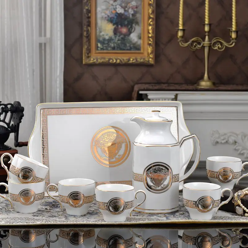 Набор аксессуаров для ванной комнаты керамический чайник кофейник чашки и