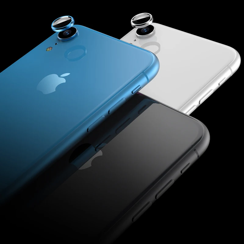 Задняя крышка для объектива камеры, Защита экрана для iPhone XR 6D, пленка из закаленного стекла+ Металлическая задняя крышка для объектива, защитное кольцо, чехол, аксессуары