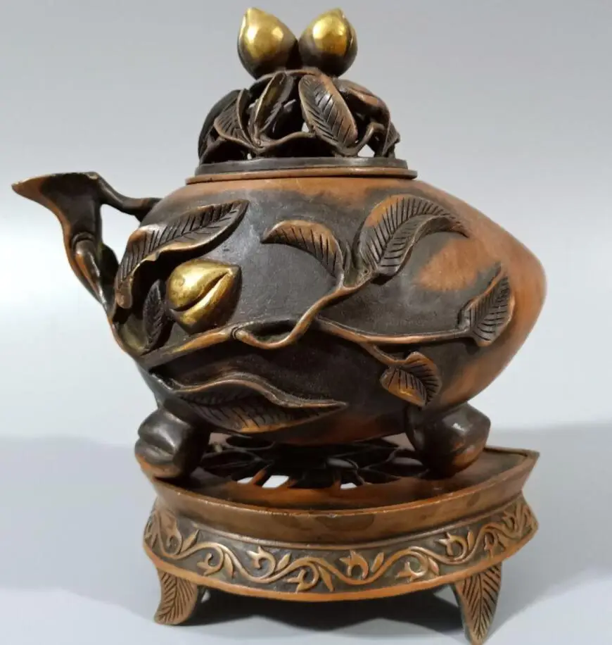 

Китай (материк) медной формы персика курильница статуя ремесел