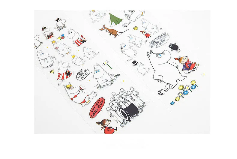 Moomin мультфильм Водонепроницаемый модный скейтборд стикер холодильник украшения Macbook muumi гитарная наклейка Косплей Очаровательная записная книжка наклейка