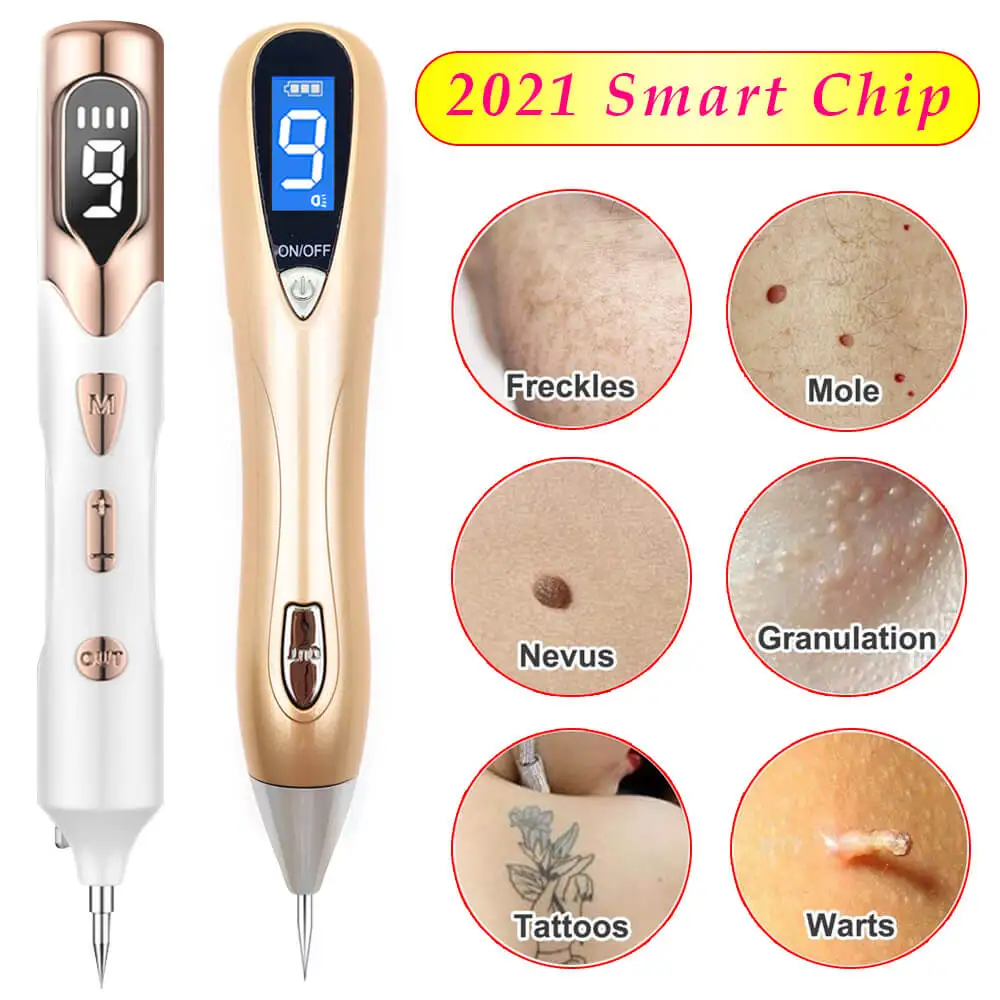

2021 Laser Plasma Pen Freckle Remover Machine LCD Sweep Mole Nevus Dark Spot Skin Wart Tag Tattoo LED Remaval Tool Beauty Salon