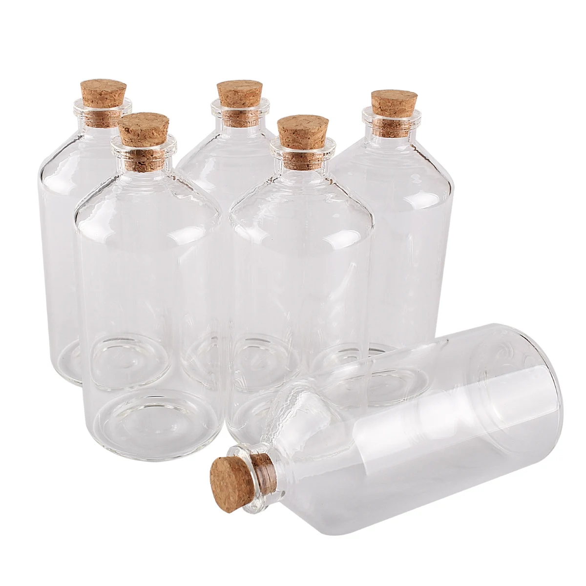 

110ml Glass Bottles with Cork Stopper 47*100mm Transparent Glass Jars for Art Crafts
