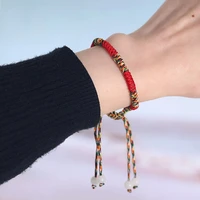 new handmade tibetan buddhist lucky red rope bracelets adjustable thread wrist jewelry for women charm woven knot gifts