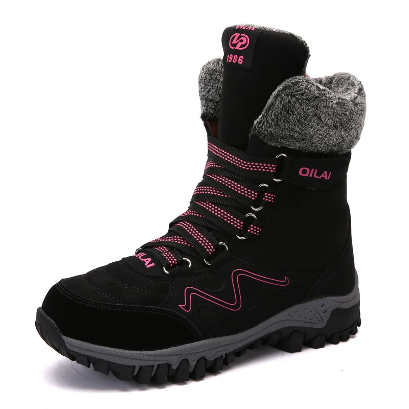 

women snow boots winter ankle boots wedges chunky platform boots women waterproof leather ankle boots women botas de mujer