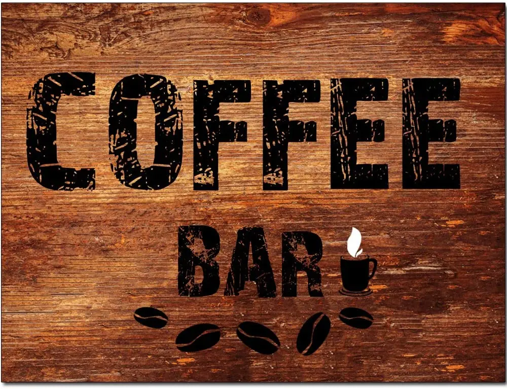 

Оригинальный ретро дизайн кофейный бар знаки из массива дерева настенное искусство | Доска из натурального дерева, печатный плакат, картина...