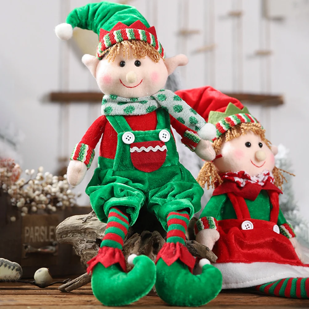 Рождественская Кукла эльф плюшевые игрушки забавные сидя положение украшение