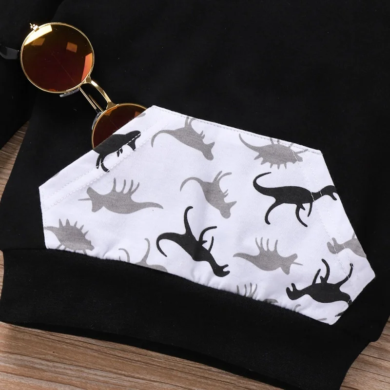 

Autumn Winter Newborn Baby Boy Clothing Suit Long Sleeve Dinosaur Print Hoodied Sweatshirt Tops Pants Casual Costume 2PCS Set