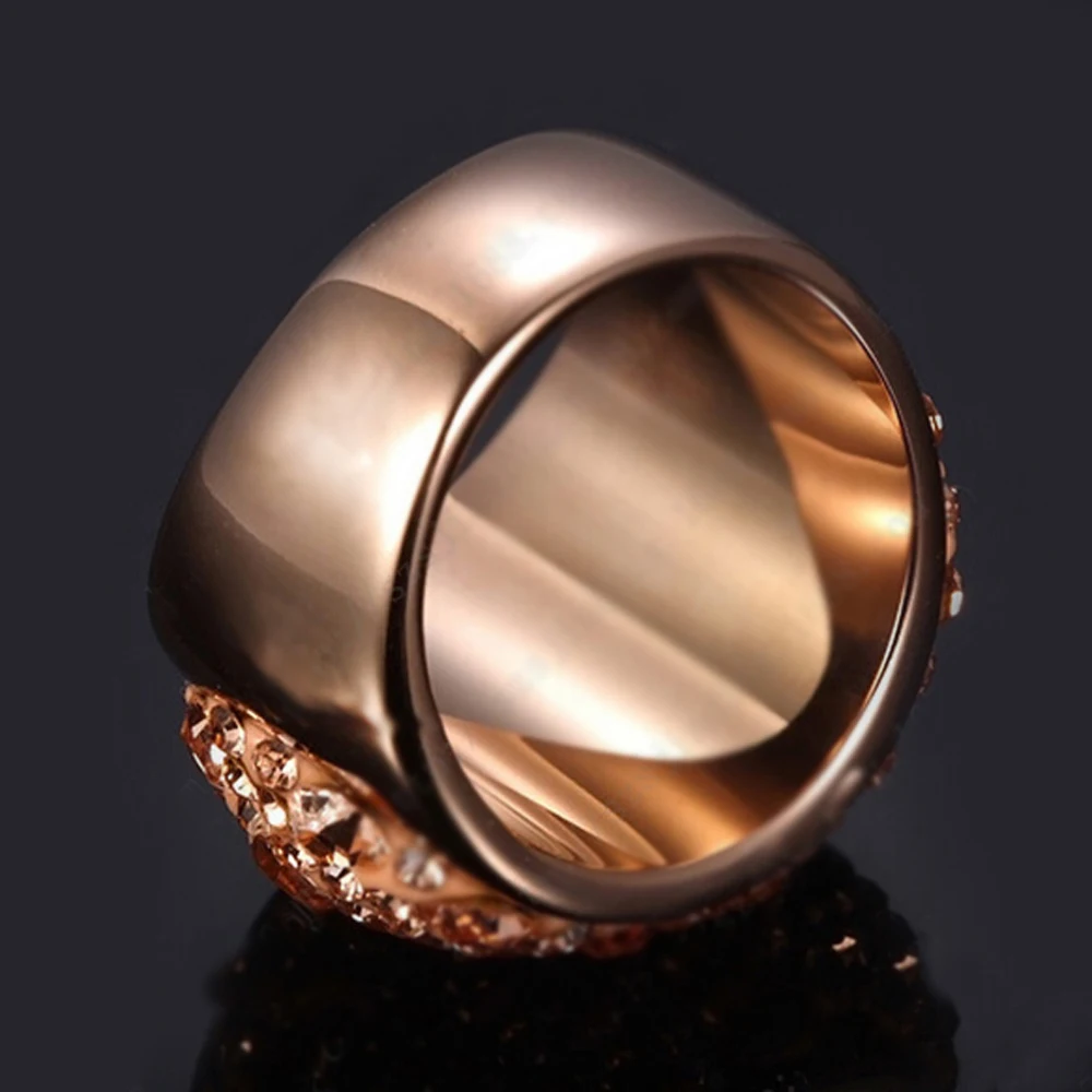 Женское кольцо из нержавеющей стали обручальные кольца цвета розового золота с