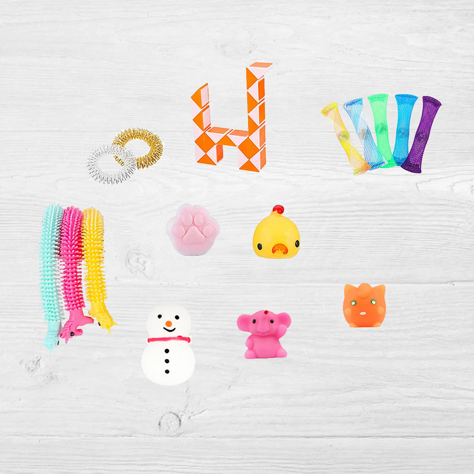 

Vent stress relief fidget toy set squeeze beans Variety magic ruler woven net adult children decompression sensory toys