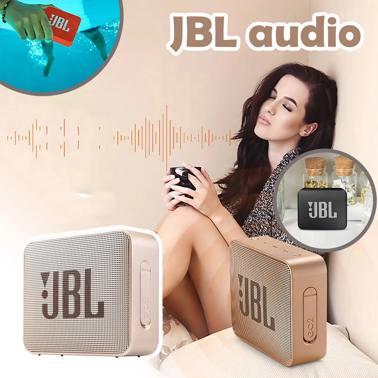 Jbl Go 2 Беспроводная Bluetooth Колонка Go2 Ipx7 Водонепроницаемая уличная портативная мини