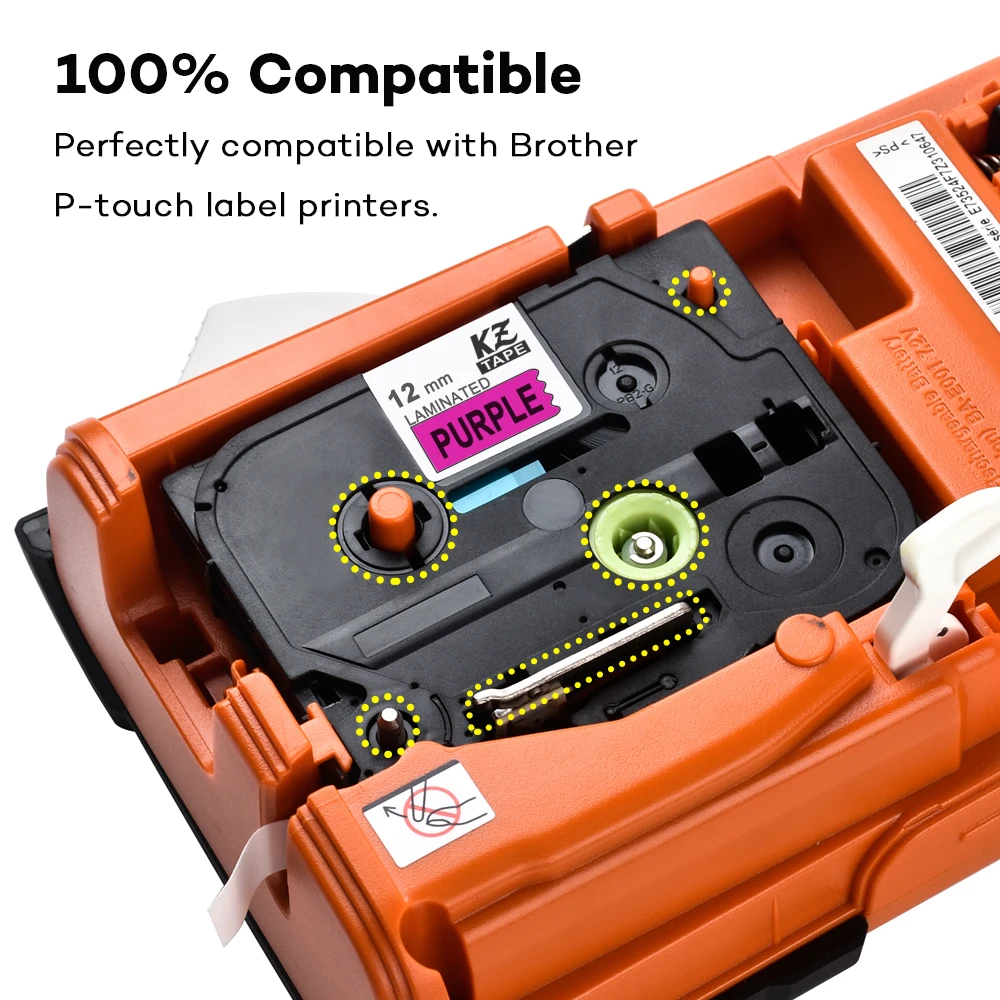12 мм TzeP31 черная на фиолетовой фотомагнитной ленте фотолента фотомагнитная лента
