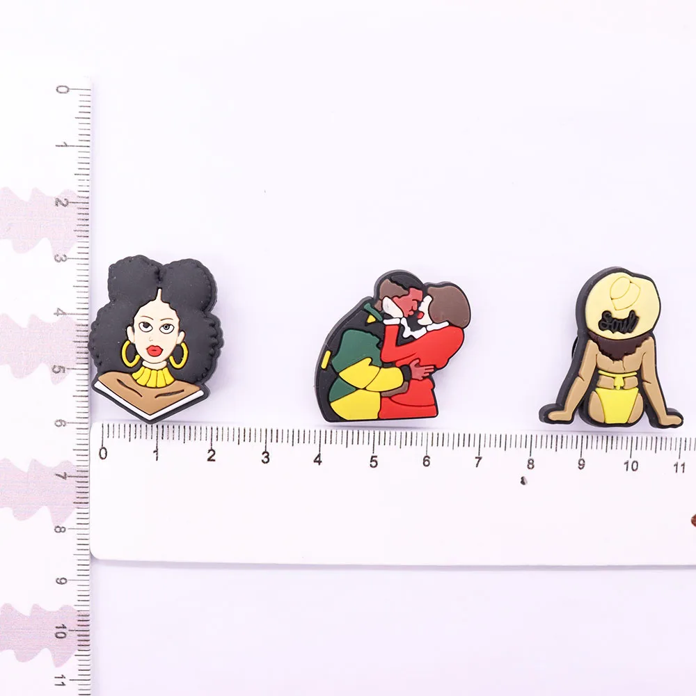 Хорошее качество 1 шт. Модные Черные Подвески для обуви из ПВХ девочек