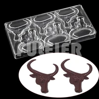 bull head chocolate mold polycarbonate cake sweets bullfight festival baking candy mould bonbon confectionery tool bakeware