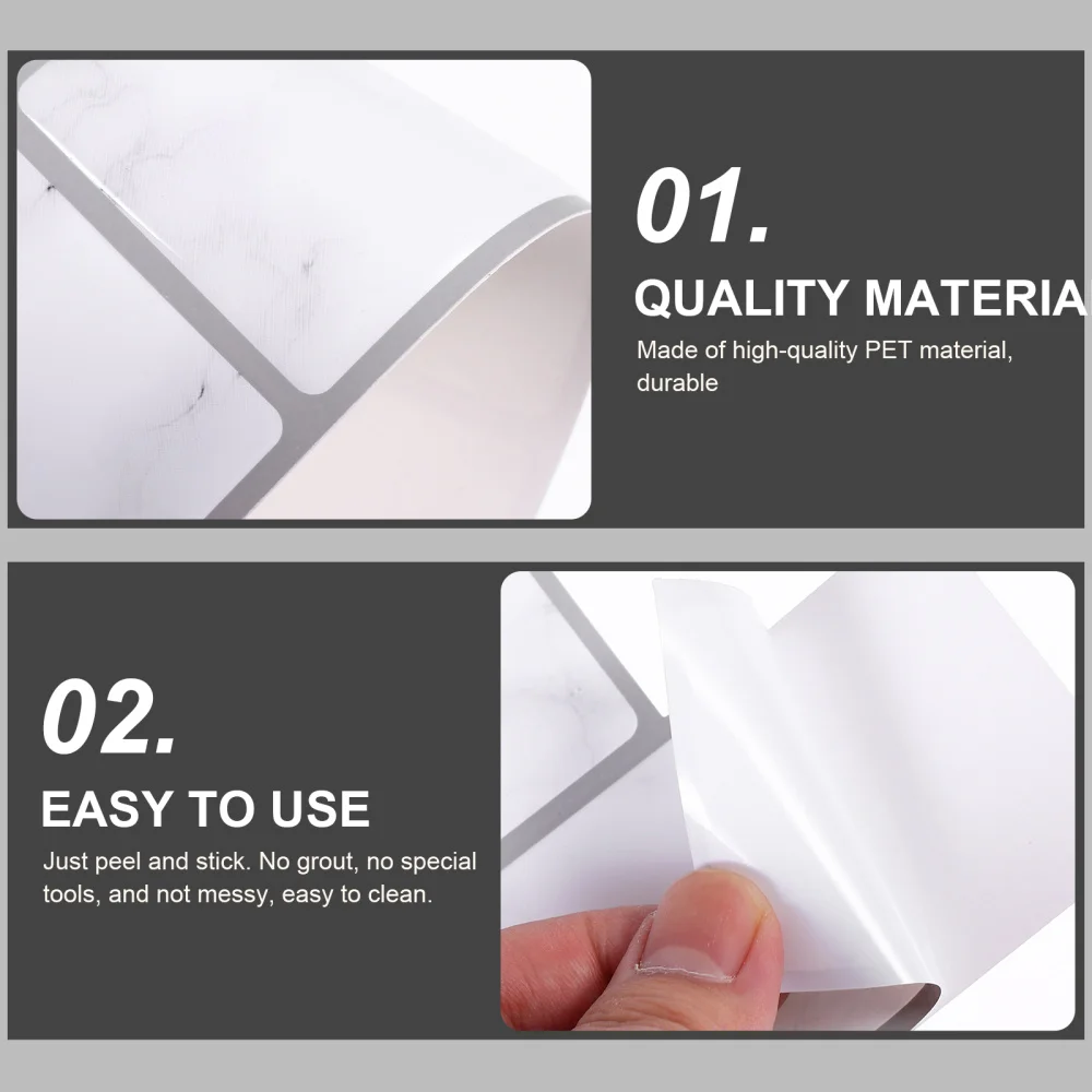 

4pcs Floor Tile Stickers Marble Pattern Kitchen Backsplash Peel and Stick Tiles