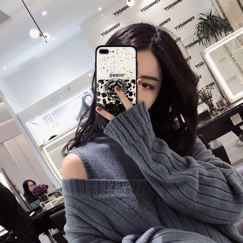 Роскошный Блестящий 3D чехол с леопардовым принтом для iPhone 6, 7, 8 Plus, X, XR, Xs, Max, Кристальный держатель для samsung S8, S9, S10, Note 8, 9, чехол