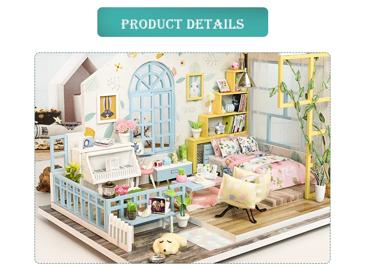 Cutebee Каса Кукольный дом миниатюрная мебель кукольный домик DIY Миниатюрные домики комната коробка театральные игрушки для детей Каса кукольный домик A04B