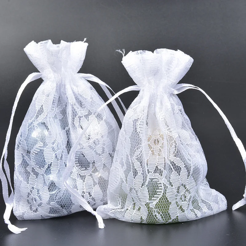 50 шт./лот 10x15 см милые белые кружевные выдвижные сумки Свадебная вечеринка упаковка ювелирных изделий мешочки подарочные пакеты подарок от AliExpress RU&CIS NEW