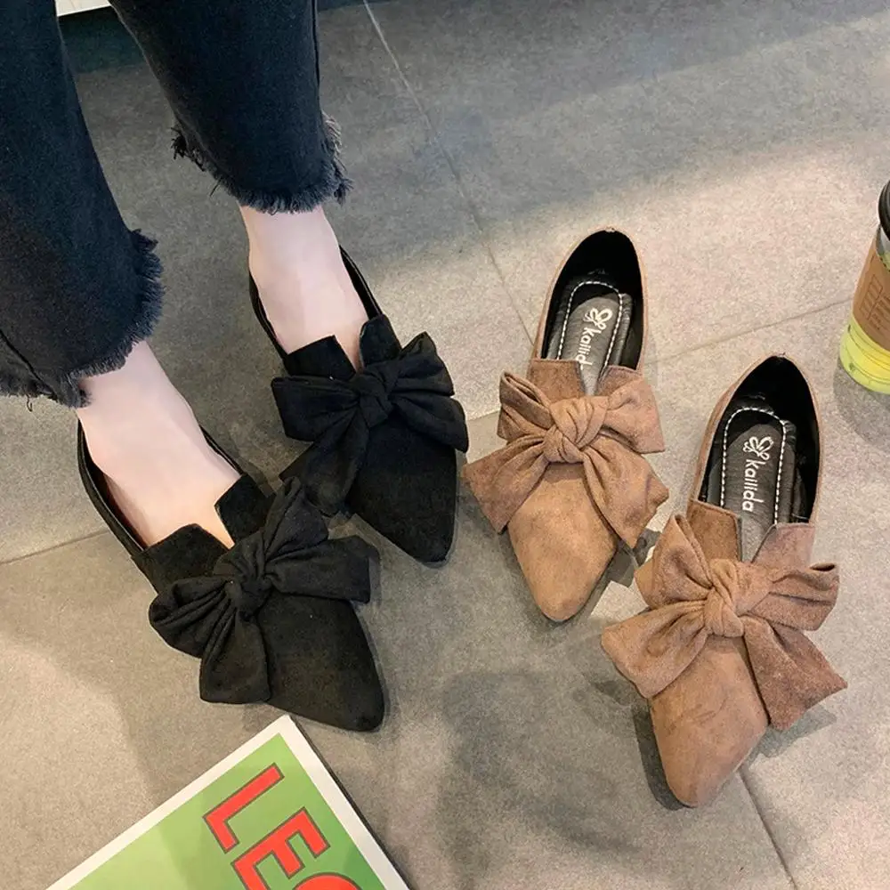 Женские туфли на плоской подошве SAGACE 2020 с бантом женские модные удобные слипоны