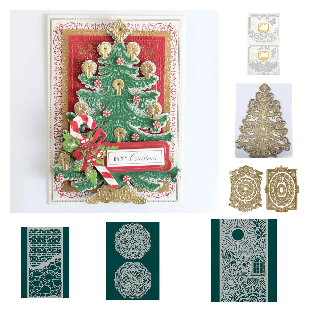 

Happy Christmas 2021 Metal Cutting Dies Stencils for Scrapbooking Stamp Photo Album Decorative Embossing Cut Die DIY Paper Cards