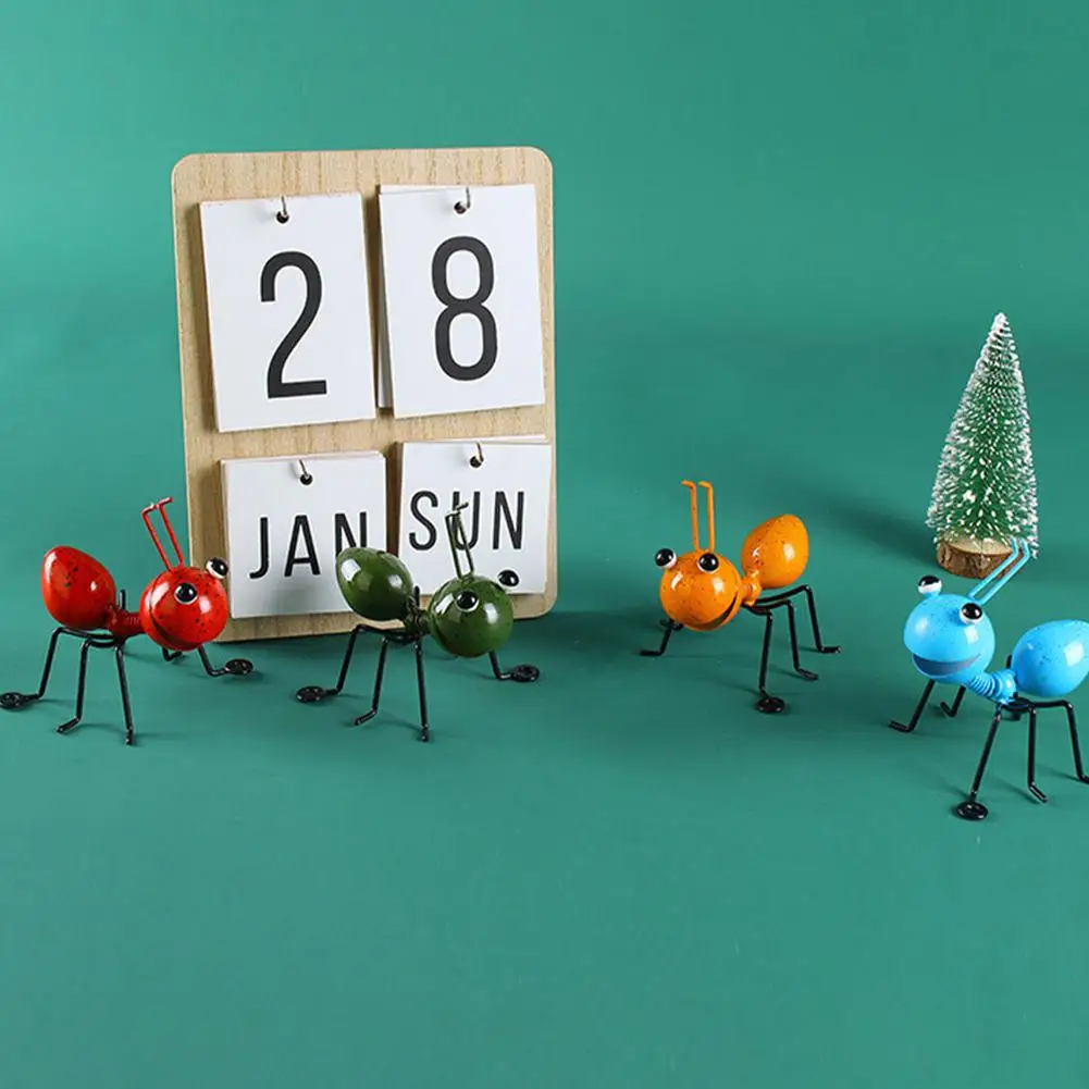 

4PCS Colorful Cute Metal Ant Garden Art Sculpture Insect Ornament Creative Craft for Garden Lawn Kids' Room Decor