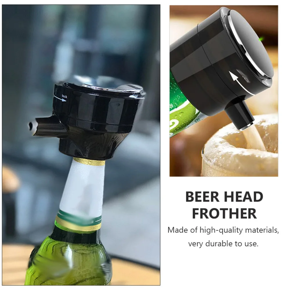 

2pcs Household Party Mini Portable Beer Bubbler Quick Foaming Device (Black)