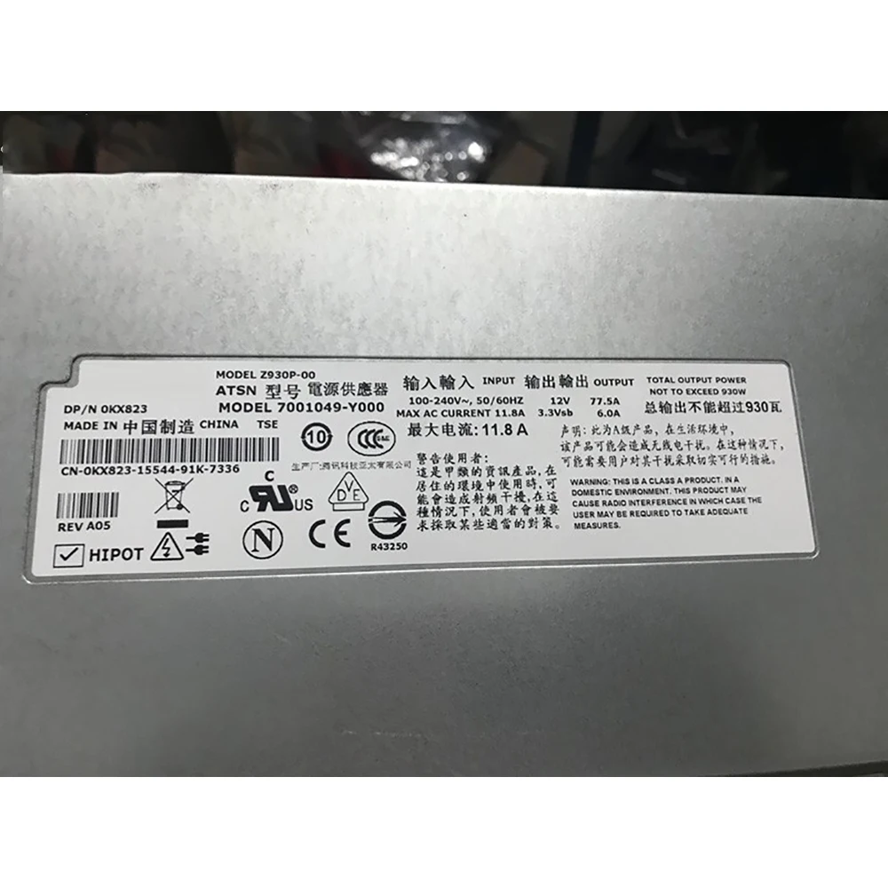 100% рабочий блок питания для DELL PE2900 Z930P-00 KX823 U8947 930W 0KX823 | Компьютеры и офис