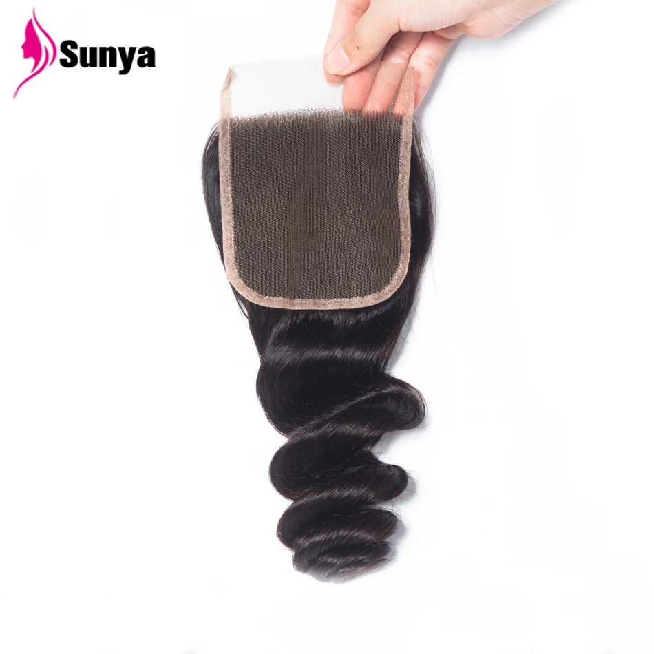 

4x4 Loose Wave Lace Closure HD Swiss Lace Closure 100% Human Remy Hair Natural Color 14-22 Inch Peruvian Hair