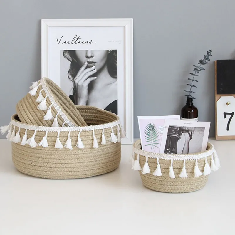 

Home Furnishing Outdoor Products Durable storage basket household retro basket woven storage basket fruit snack storage basket