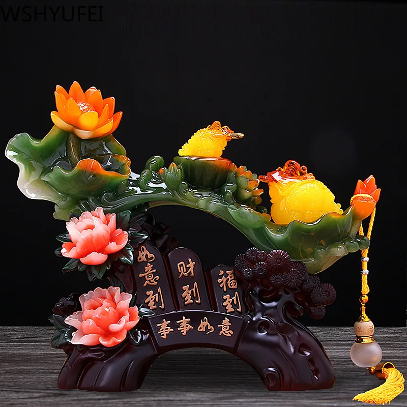 

WSHYUFEI EVERYTHING GOES WELL RESIN DECORATION LUCKY FORTUNE HOME OFFICE DECORATION TABLETOP ORNAMENTS HOUSEWARMING GIFTS