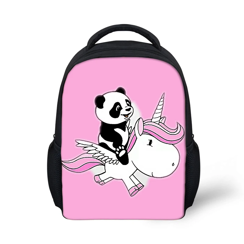 Kindergarten Students Backpack Panda Unicorn Pattern Babies School Book Bags Cartoon Animal Design Children's Small Bags