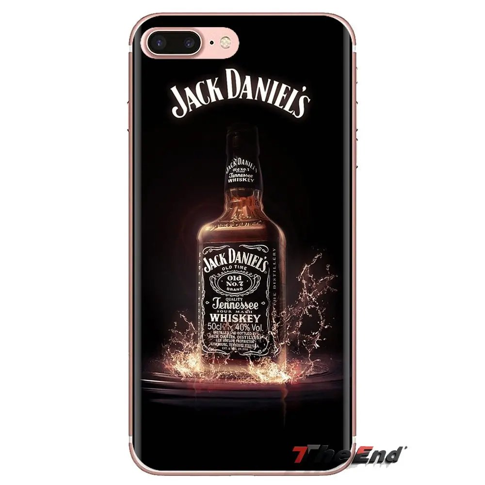 For iPod Touch Apple iPhone 4 4S 5 5S SE 5C 6 6S 7 8 X XR XS Plus MAX Soft Transparent Cases Covers drinking Jim Beam Wine |