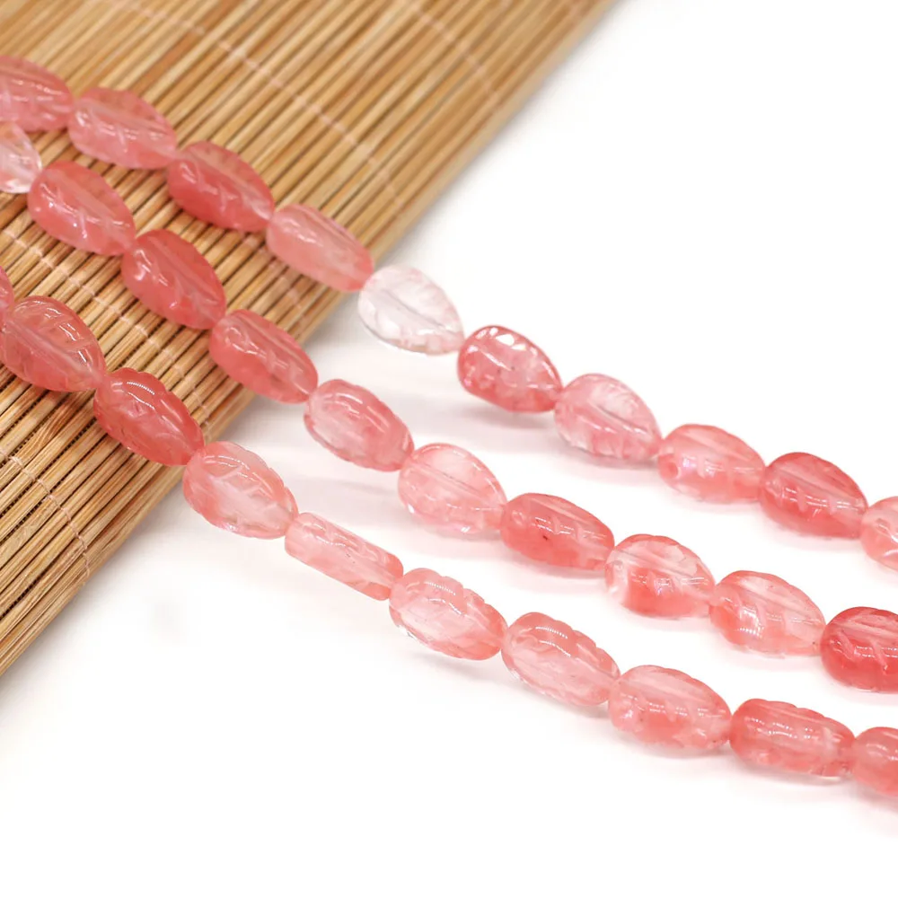 

15pcs Natural Stone Beads Semi-precious Stone Leaf Shape Vertical Hole Jewelry Making DIY Necklace Bracelet Accessories 10x14mm
