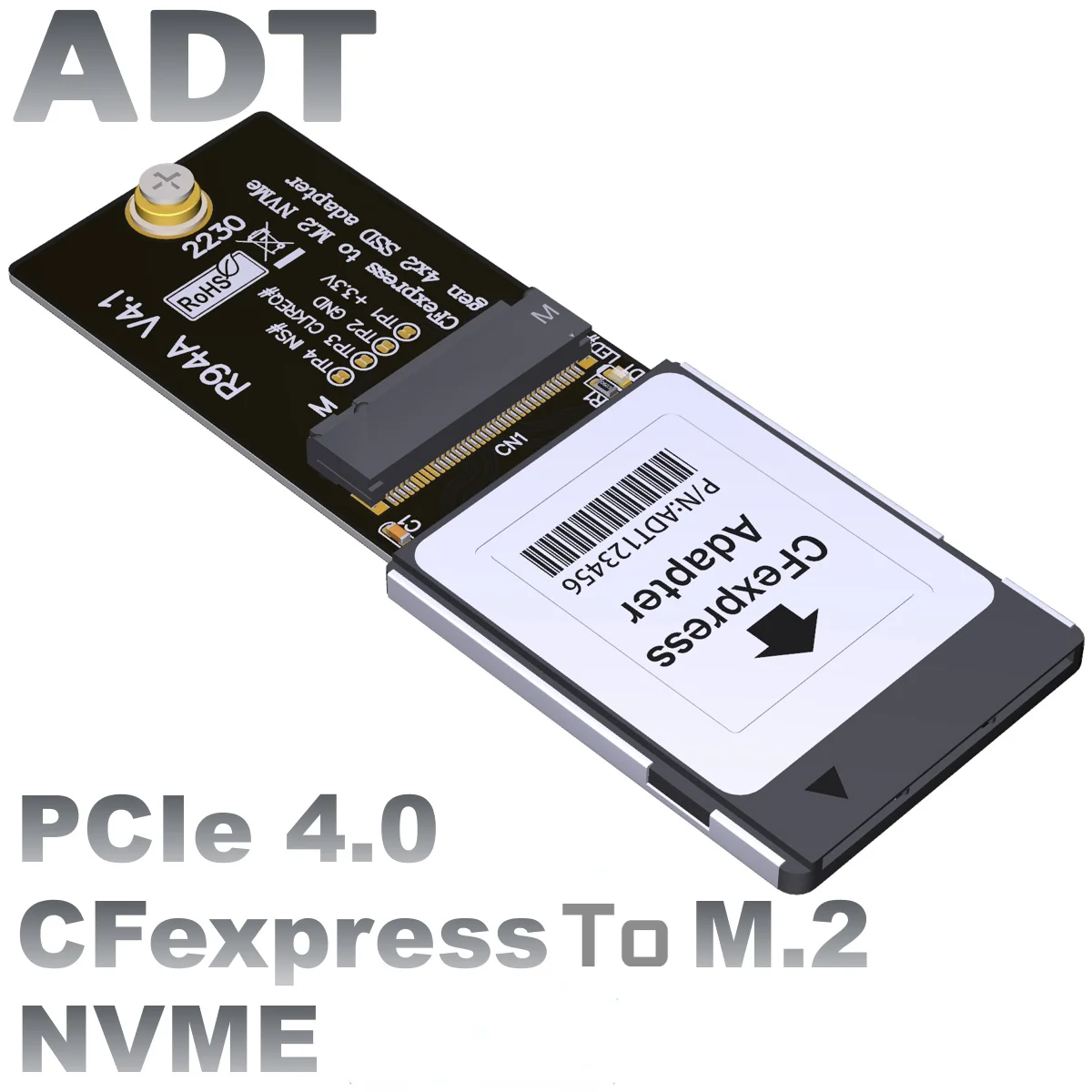 

PCIe 4.0 Cfexpress Adapter Type-B to M.2 NVMe 2230 Key M Extended Riser Card PCI-e Supports Canon R5 Z6z7 Xbox